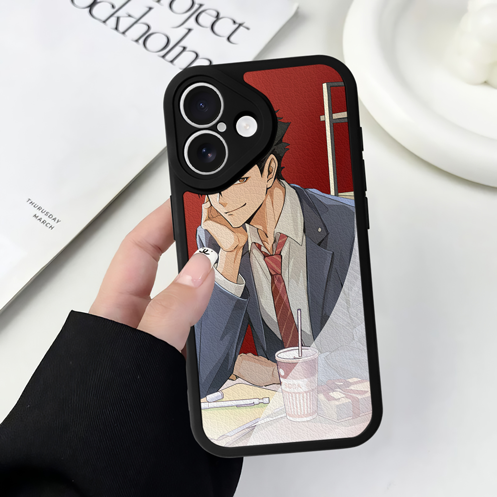 （画像用） ハイキュー!! Haikyu!! 【iPhone 16シリーズ対応】シリコンスマホケース（レザー調） 材質：シリコン